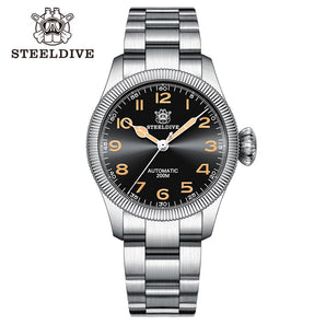 Steeldive SD1906 V2 Carved Coin Bezel NH35 Automatic Watch