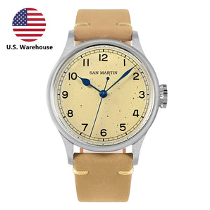 U.S. Warehouse - San Martin Freckles Dial 38.5mm Vintage Pilot Watch