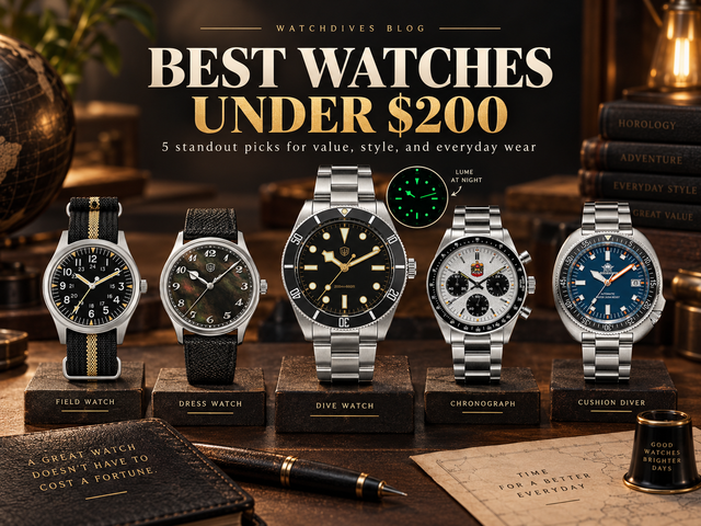 5 Watches Under $200: Field, Dress, Dive & Chronograph