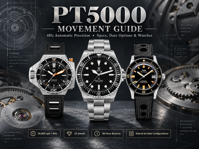 PT5000 Movement Guide: Specs, Date Options & Watches