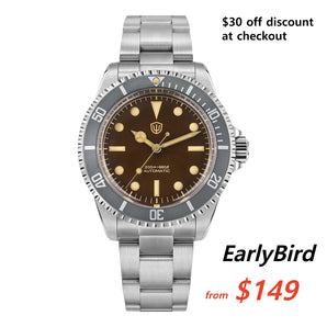 ★EarlyBird★Watchdives WD5513 PT5000 Vintage Sub Dive Watch V2