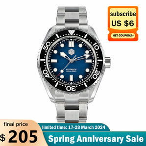 ★Anniversary Sale★San Martin Gradient Dial Vintage Dive Watch SN036B