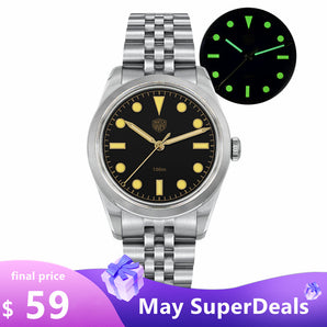★May Sale★Watchdives Retro Sub 36mm VH31 Men Watch