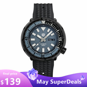 ★May Sale★Watchdives PVD Coated Tuna Automatic Dive Watch