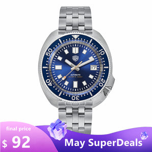 ★May Sale★Watchdives WD6105 Aluminum Bezel Captain Willard Diver Watch