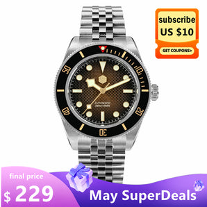 ★May Sale★San Martin 3D Waffle Dial Automatic Watcth SN0128