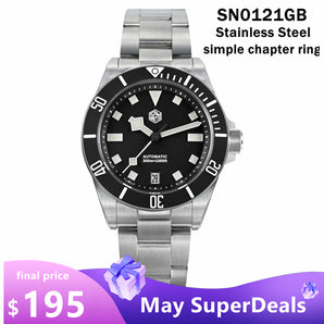 ★May Sale★Watchdives x San Martin 39mm Dive Watch SN0121GB - Simple Chapter Ring