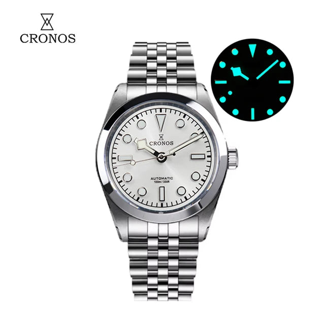 Cronos 36mm PT5000 Snowflake Automatic Men Watch L6036
