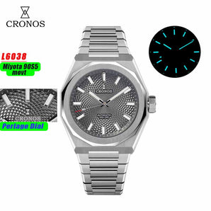 Cronos 39mm  Guilloche Dial Miyota9015 Men Watch L6038