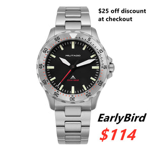 ★EarlyBird★Militado ML16 39mm Sapphire Quartz Field Diver Watch