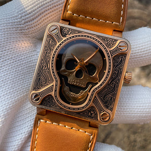 ★Anniversary Sale★Steelflier SF761S Burning Skull Bronze Watch