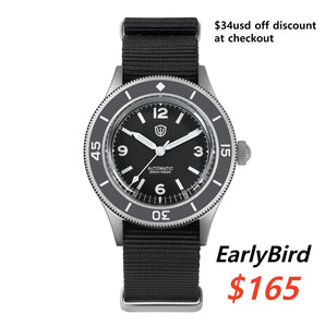 ★EarlyBird★Watchdives WD50Ti Titanium 50-Fathoms NH35 Dive Watch