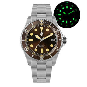 ★WeeklyDeals★Watchdives WD5513 38mm Vintage Sub Dive Watch