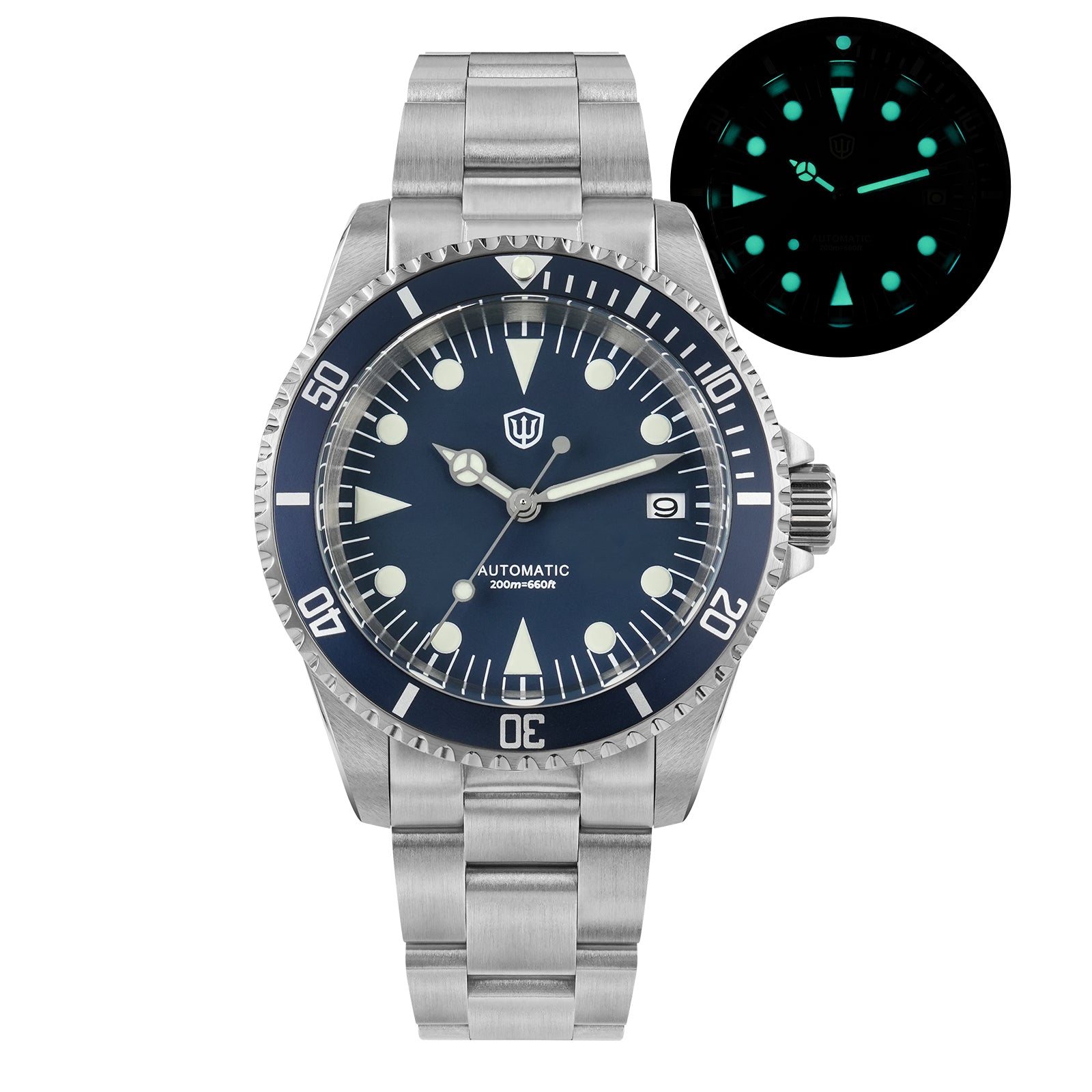 Nth Nacken Full Lume Dial Diver Watch Best No Date Dive Watches Shop