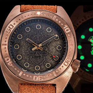 Shirryu Cusn8 Bronze 6105-8000 Dive Watch Art Carved