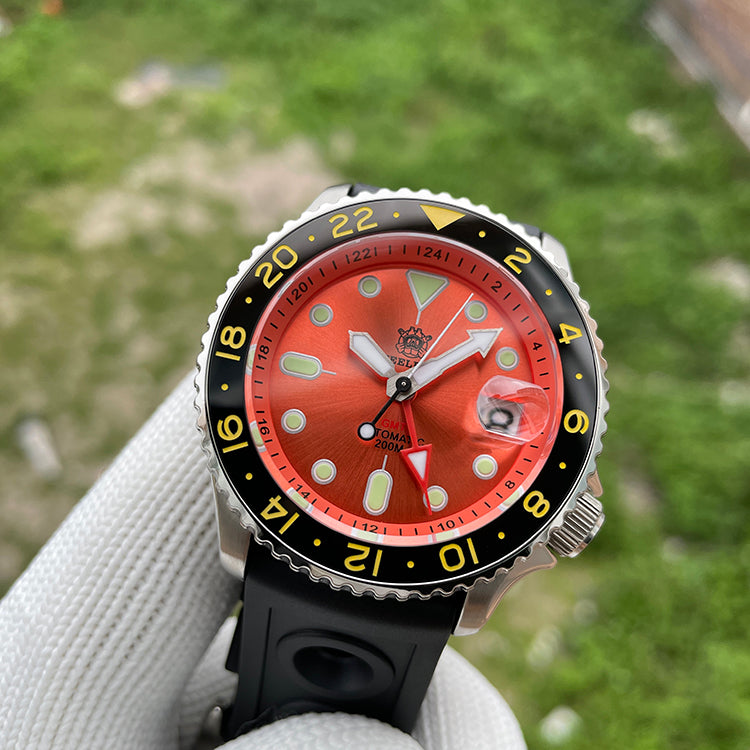 11,779円NH34 ビンテージ 赤黒ベゼル GMT 自動巻 腕時計 24時間針 MOD