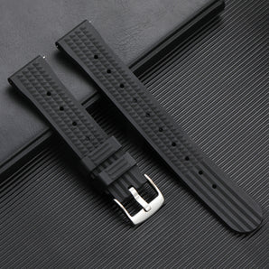 Watchdives Easy Release Waffle Style FKM Rubber Watchband